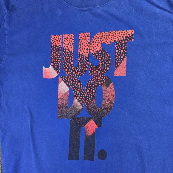 Nike Shirt Mens Large Blue Just Do It Athletic Graphic Tee Swoosh Logo Cotton - Picture 2 of 7